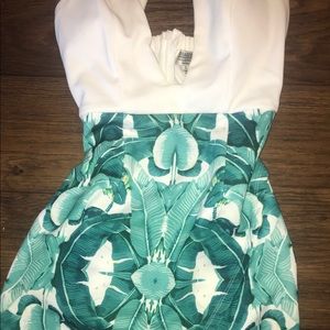 Beautiful tropical strapless dress